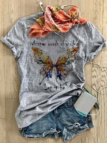 

Camicie & Top Stampato Casuale Misto Cotone, Grigio, T-Shirts