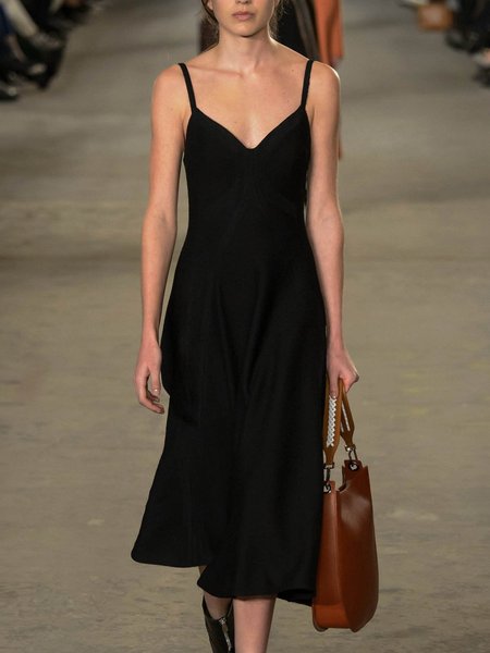 

Dritto senza maniche Farfalla Girocollo Abito, Nero, Maxi Dresses