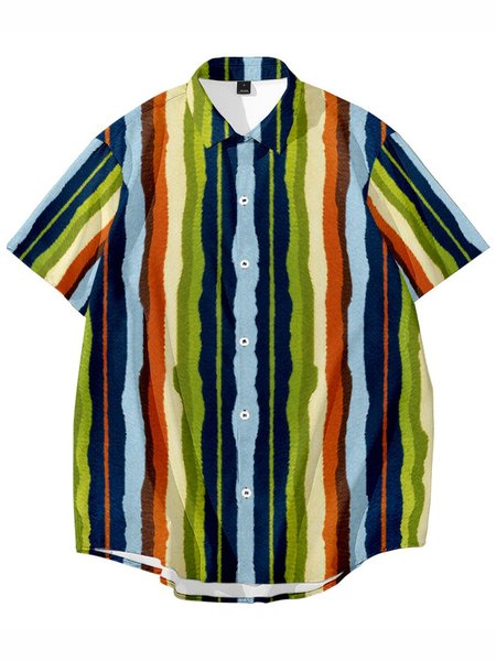 

Cotton-Blend Vintage Square Neck Shirts & Tops, Color2, Men's Floral shirt