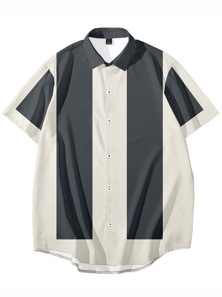 

Cotton-Blend Stripes Vintage Shirts & Tops, Color2, Short Sleeves Shirts