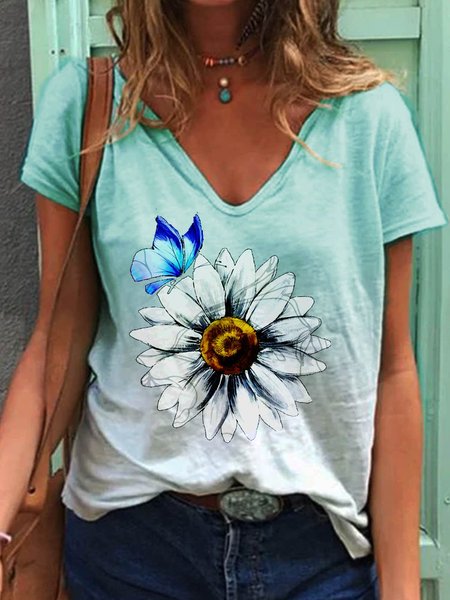 

Short Sleeve Vintage Shift T-shirt, Blue, T-Shirts