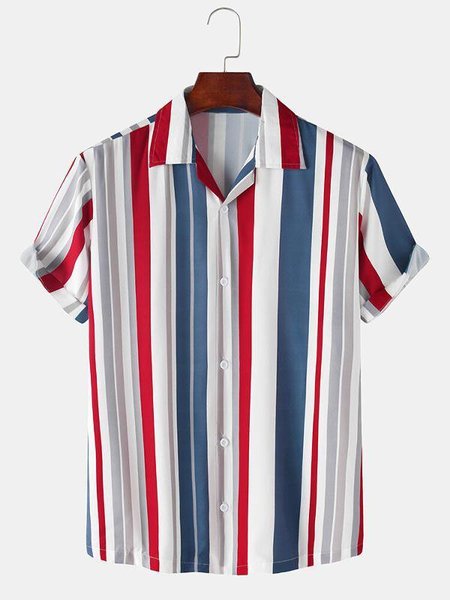 

Men's Casual Printed Shirt Collar Shirts, Red, Men's Floral shirt