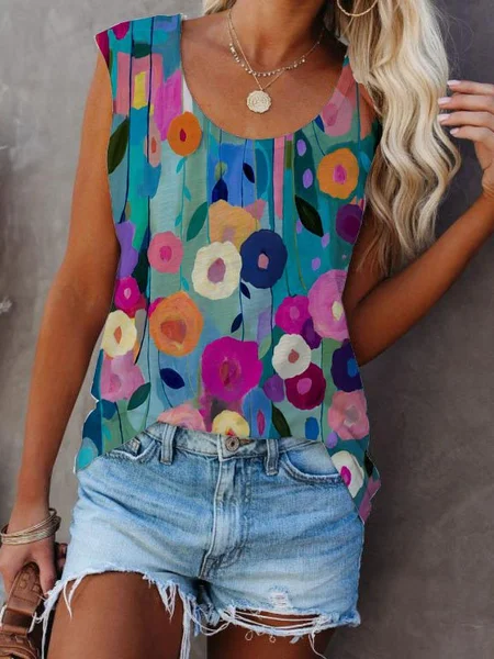 

Casual Sleeveless Shirts & Tops, Green, Tank Top