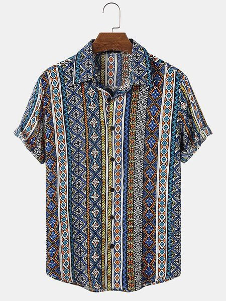 

Men's Printed Casual Shirts, Blue, Shirts