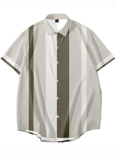 

Cotton-Blend Stripes Simple Shirts & Tops, Color7, Men's Floral shirt