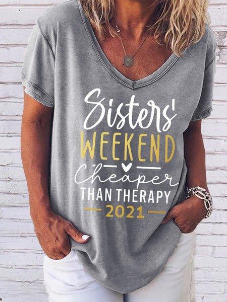 

Sisters' Weekend Cheaper Than Therapy Women's T-Shirt, Grey, Tank Tops