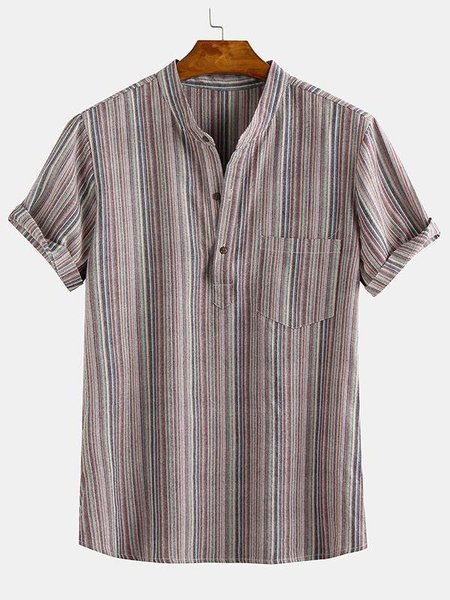 

Men's Striped Printed Casual Shirts, Khaki, Shirts