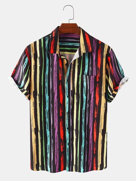 

Men's Casual Striped Shirts, Purple, Men's Floral shirt