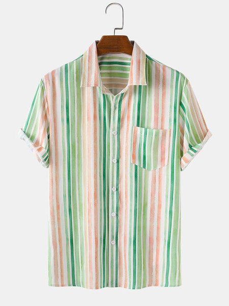 

Men's Shirt Collar Casual Shirts, Green, Men's Floral shirt