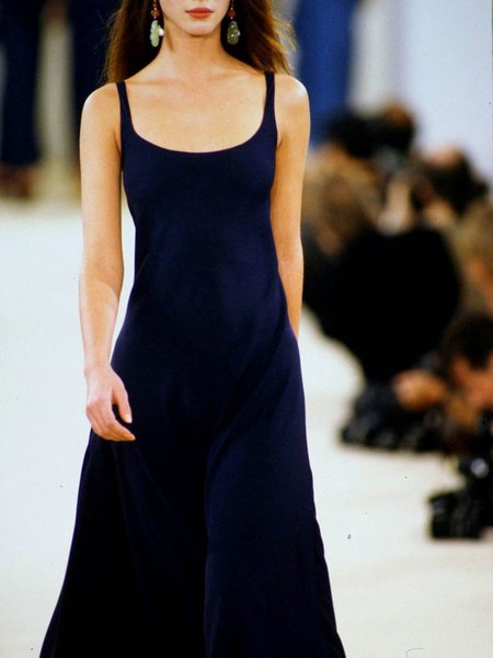 

Farfalla Casuale senza maniche Dritto Abito, Blu marino, Maxi Dresses