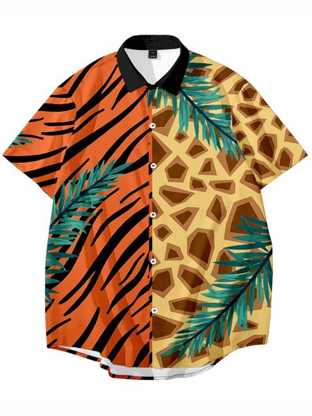 

Cotton-Blend Abstract Casual Shirts & Tops, Color1, Men's Floral shirt