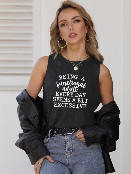 

Being a Functional Adult Every Day Seems a Bit Excessive Tank Top, Black, Tank Tops