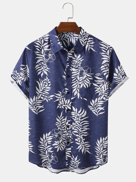 

Tribal Shirt Collar Shirts & Tops, Blue, Shirts