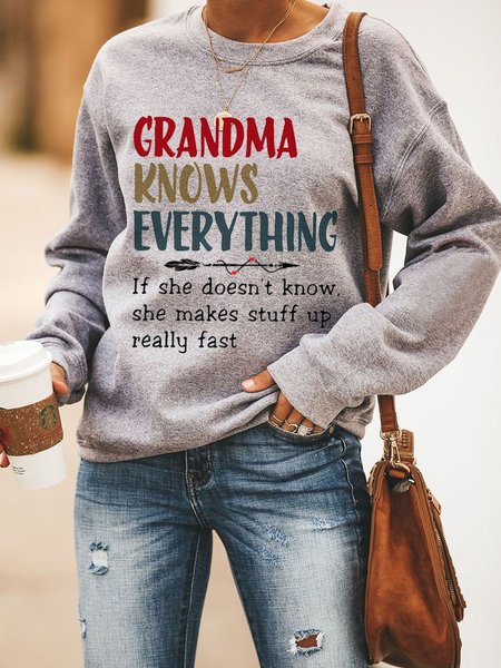 

Grandma Knows Everything Women's Sweatshirt, Grey, Hoodies&Sweatshirts