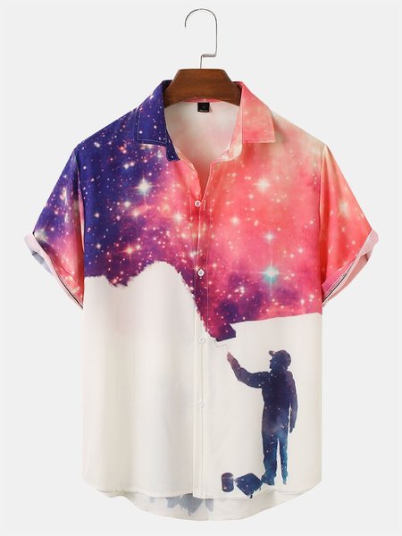 

Men's Striped Printed Shirts, White, Men's Floral shirt