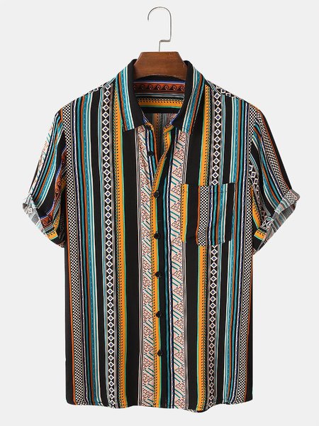 

Men's Striped Vintage Shirts, Blue, Shirts