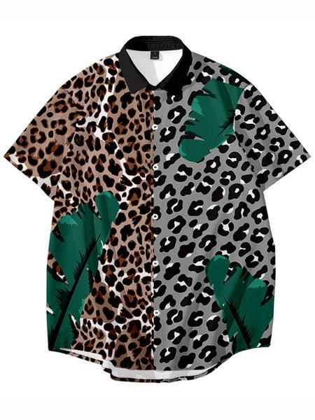 

Casual Square Neck Cotton-Blend Shirts & Tops, Color3, Men's Floral shirt