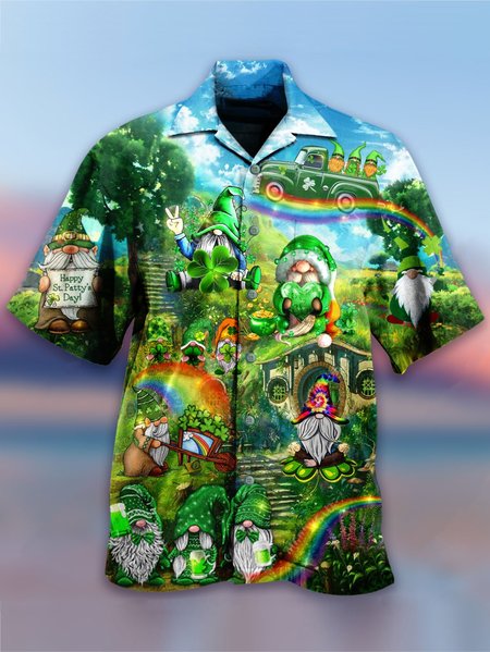 

Casual Abstract Shirt Collar Shirts, Green, Blouses&Shirts