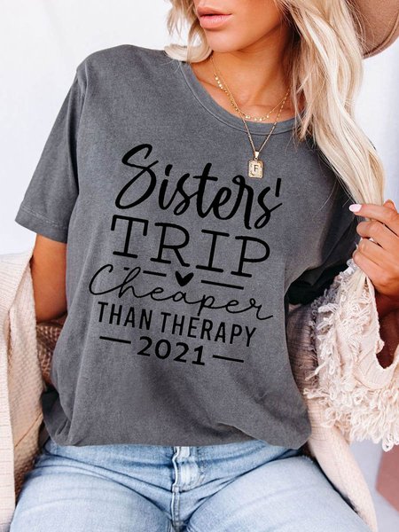 

Sister's Trip Cheaper Than Therapy Women's T-Shirt, Grey, T-shirts