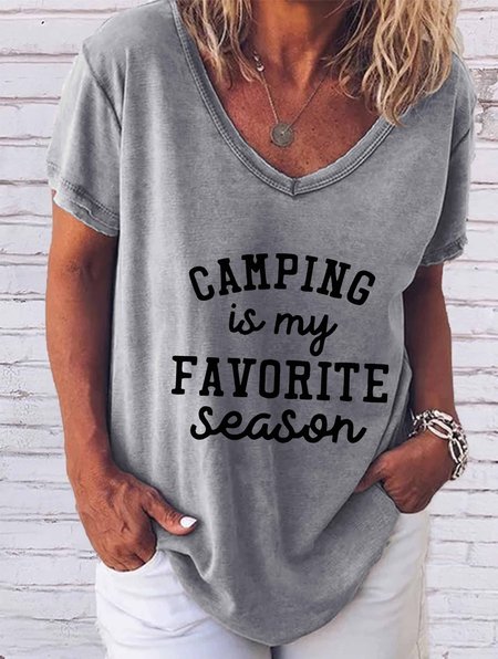 

Camping is My Favorite Season Shirt, Gray, T-shirts