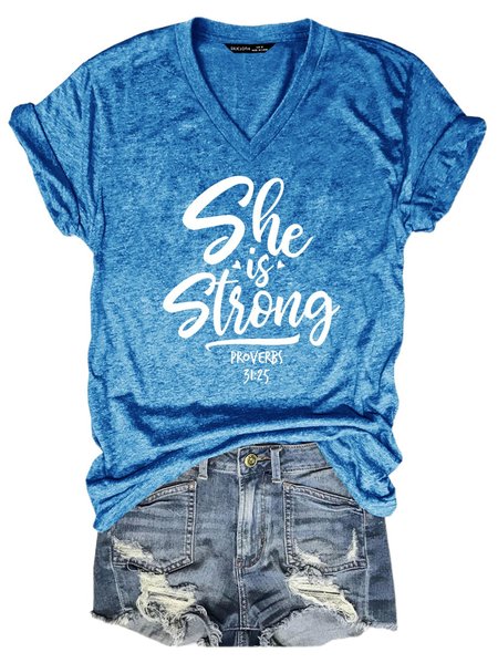 

She Is Strong Shirt, Blue, T-shirts