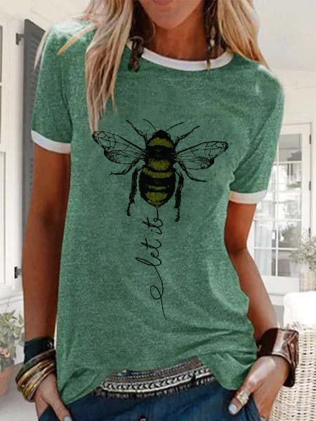 

Stampato Casuale Maniche Corte Camicie & Top, Verde, T-Shirts