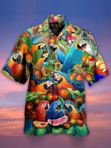 

Fruit Vintage Shirts, Orange, Men's Floral shirt