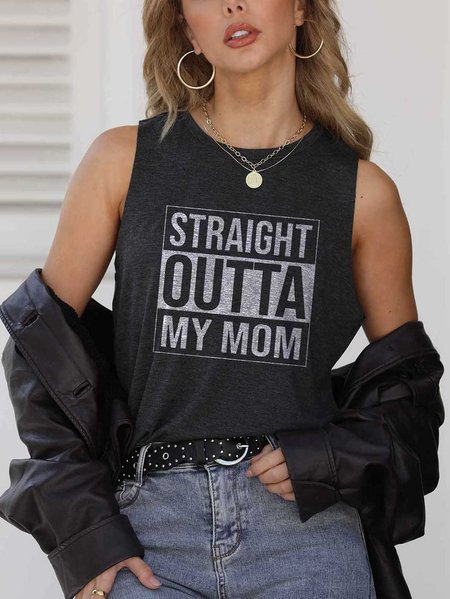 

Straight Outta My Mom Tank Top, Black, Tank Tops
