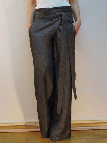 

Pantaloni Tinta Unita Misto Cotone, Grigio scuro, Pants