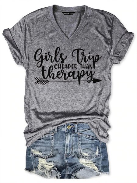 

Girl's Trip Cheaper Than Therapy Women's T-Shirt, Grey, T-Shirts