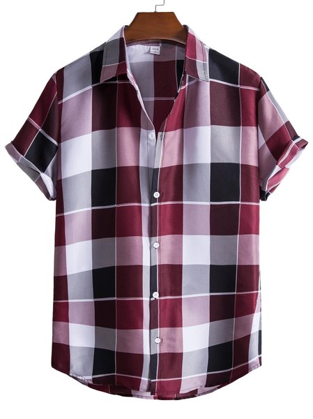 

Casual Printed Shirts & Tops, Red, Short Sleeves Shirts
