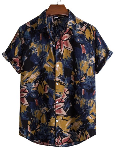 

Tribal Holiday Shirts & Tops, As picture, Men's Floral shirt