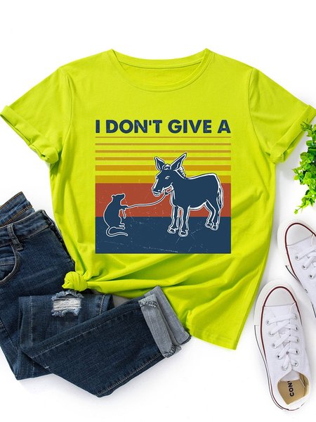 

I Don't Give A Rat Donkey Graphic Tee, Fluorescent green, T-shirts