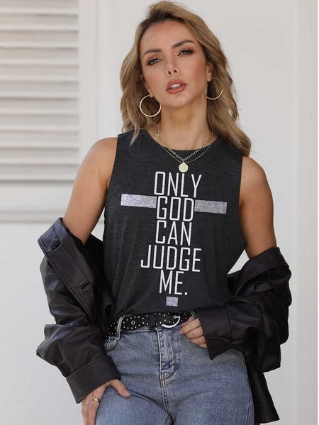

Dnly God Can Judge Me Tank Top, Black, T-shirts