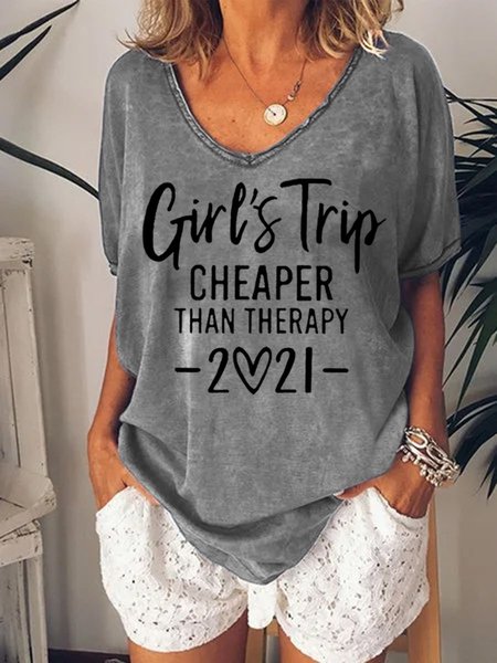 

Girl's Trip Cheaper Than Therapy Women's Long Sleeve Shirt, Grey, T-Shirts