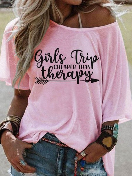 

Girl's Trip Cheaper Than Therapy Women's T-Shirt, Pink, T-shirts