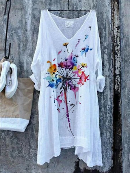 

Abito Maniche Lunghe Dritto Vintage Misto Cotone, Bianco, Blouses & Shirts