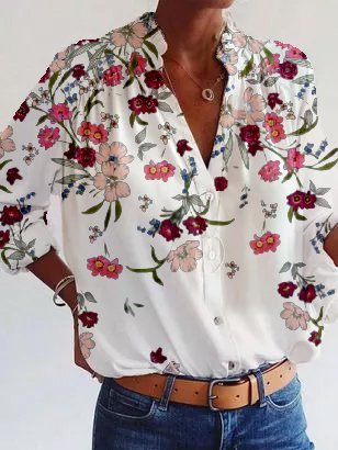 

Camicie & Top Dritto Maniche Lunghe Casuale Cotone, Come immagine, T-Shirts