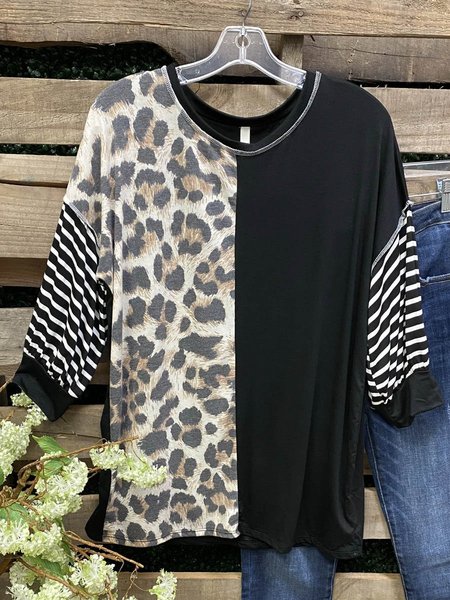 

Shift Casual V Neck Paneled Shirts & Top, Black, T-shirts