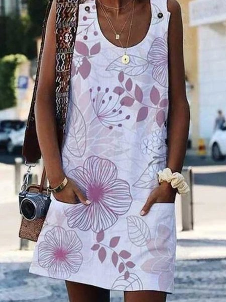

Midi Abito Vintage Patchwork con Tasche, Viola, Summer dresses
