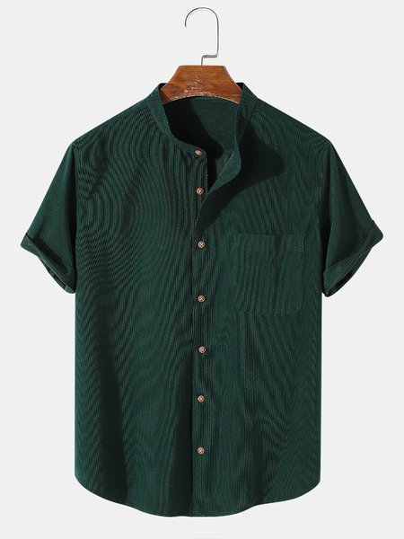 

Men's Printed Basic Shirts, Green, Men's basic shirt