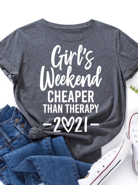 

Girl's Weekend Cheaper Than Therapy Women's T-Shirt, Deep gray, T-shirts