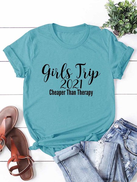 

Girls Trip Cheaper Than Therapy 2021 T-shirt, Turquoise, Tops