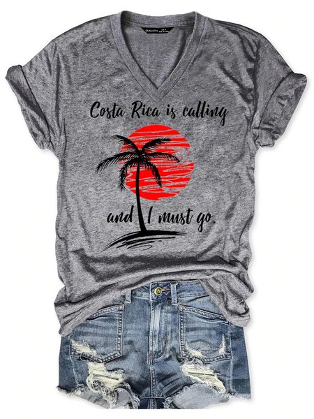 

Costa Rica Is Calling And I Must Go Women's T-Shirt, Grey, T-shirts