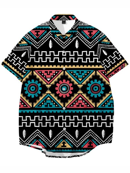 

Casual Square Neck Shirts & Tops, Black, Men's Floral shirt