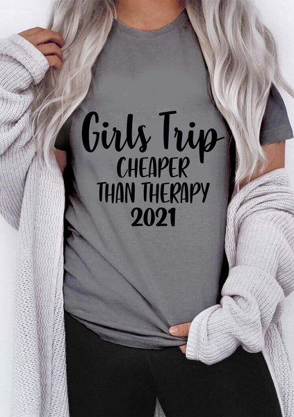 

Girls Trip Cheaper Than Therapy 2021 T-shirt, Gray, T-shirts