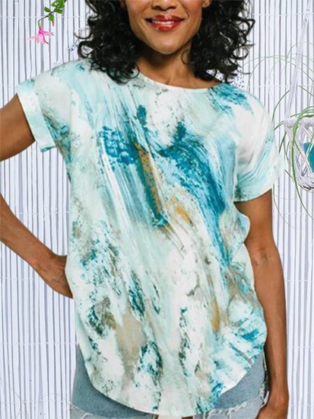 

Casual Short Sleeve T-shirt, Multicolor, T-Shirts