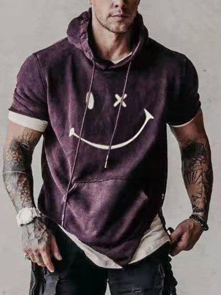 

Geometric Casual Shirts & Tops, Purple, Men's t-shirts
