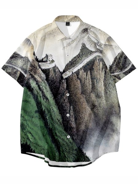 

Abstract Square Neck Vintage Shirts & Tops, Color1, Men's Floral shirt
