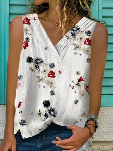 

Camicie & Top Senza Maniche Misto Cotone, Bianco, T-Shirts